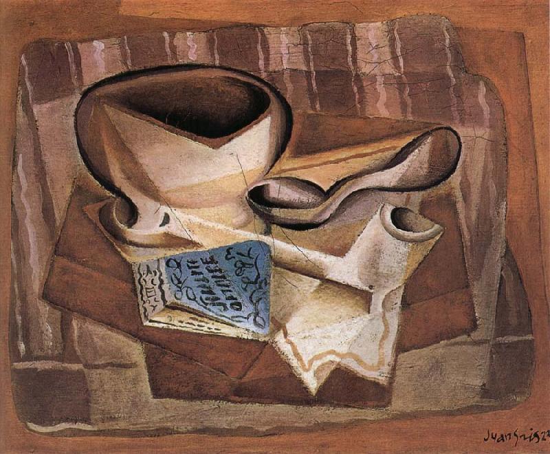 Juan Gris Bottle book and soup spoon oil painting picture